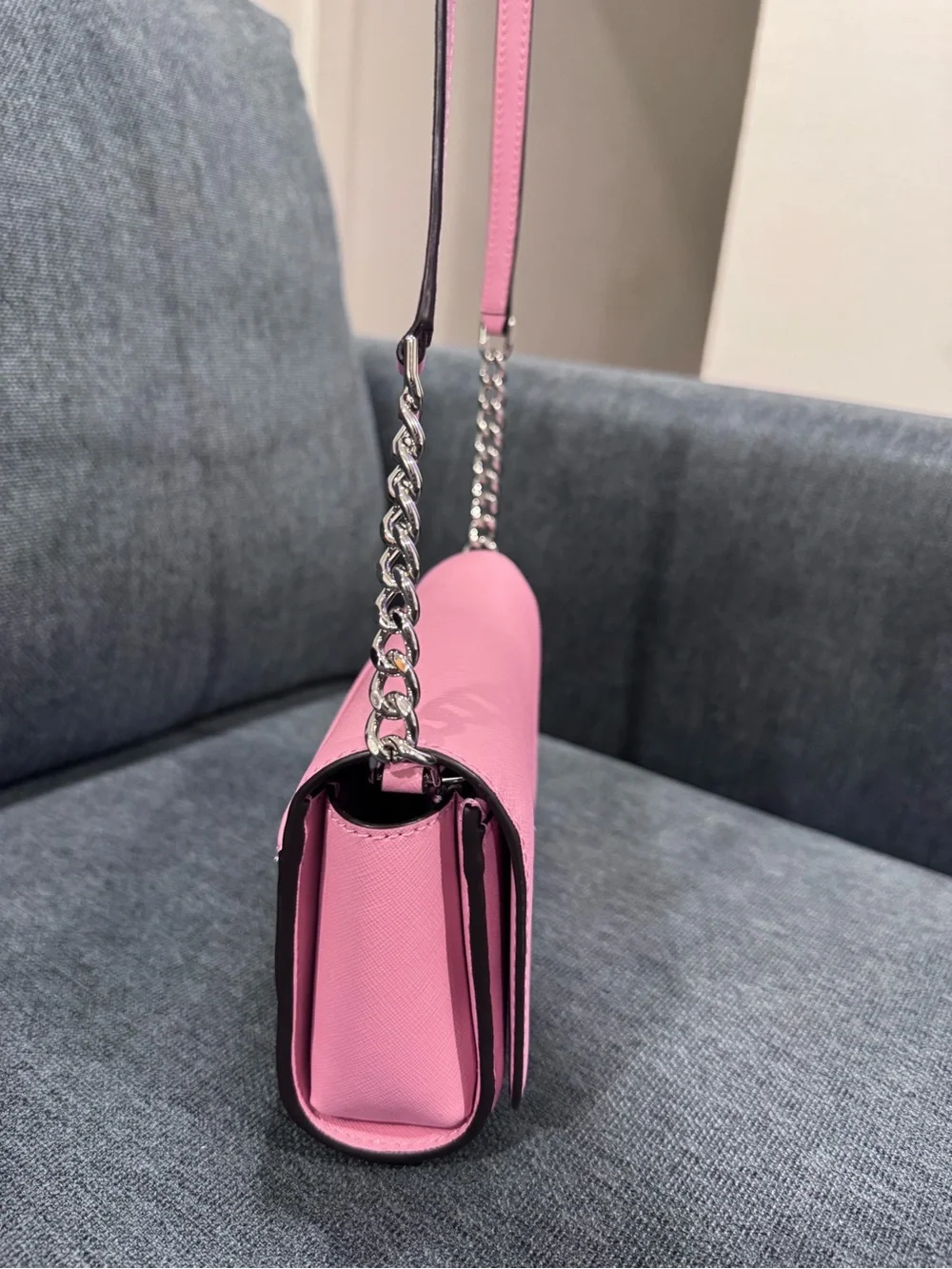 Kate spade Pink Saffiano Crossbody with Chain Strap